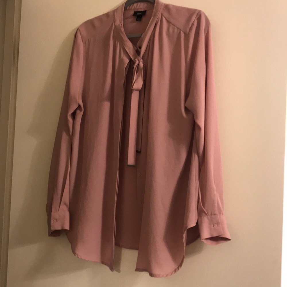 Mauve button down blouse